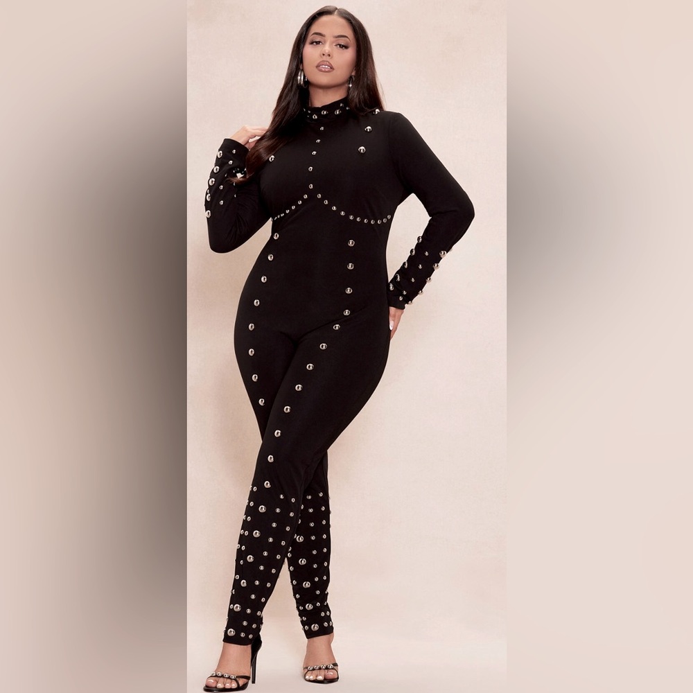 NIB Vixen Black Studded Jumpsuit